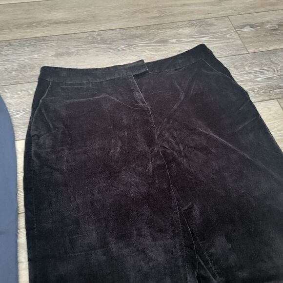 Talbots Petites vintage dress pants size 10 petite blue and black velvet - Picture 5 of 11